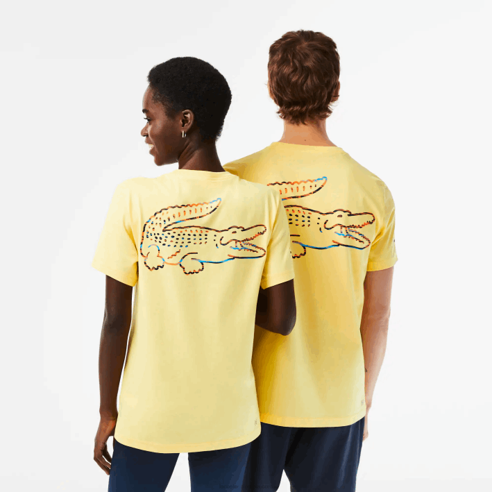 hombres Lacoste 6F24216 amarillo 107 camiseta sport miami edición abierta