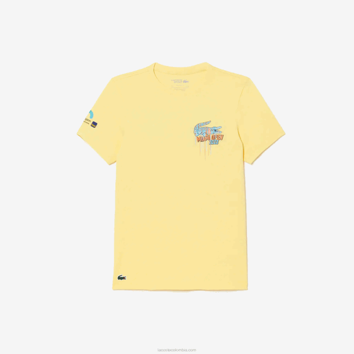 hombres Lacoste 6F24216 amarillo 107 camiseta sport miami edición abierta