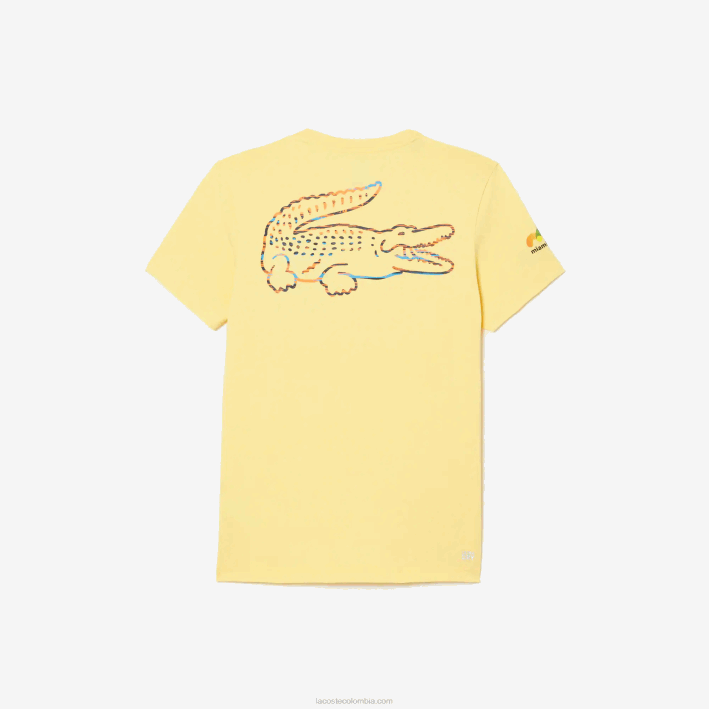 hombres Lacoste 6F24216 amarillo 107 camiseta sport miami edición abierta