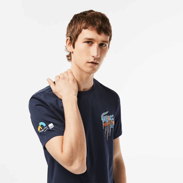 hombres Lacoste 6F24217 kxe azul camiseta sport miami edición abierta