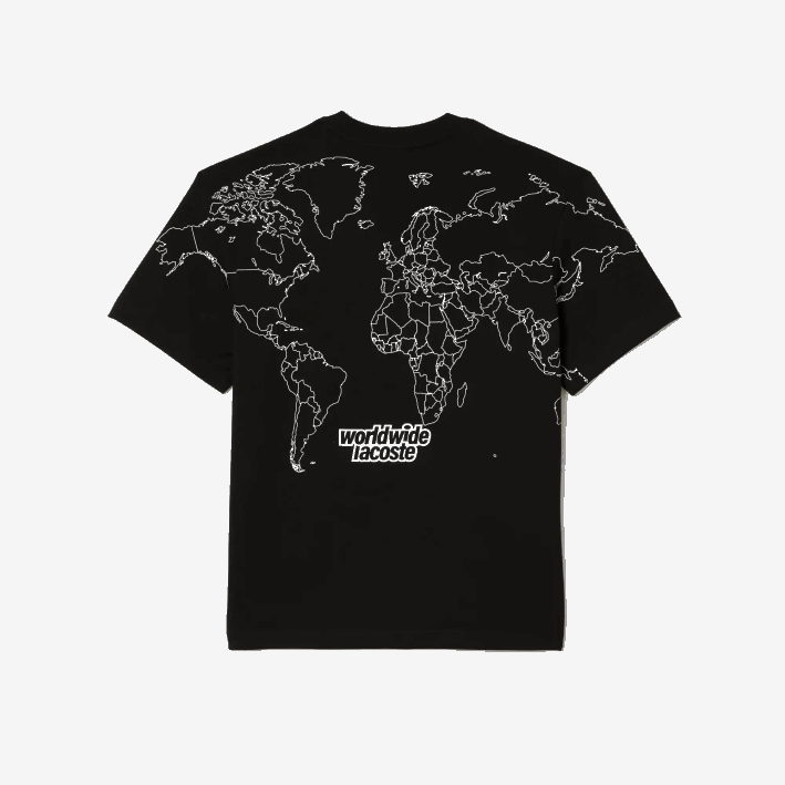 hombres Lacoste 6F24223 negro 031 camiseta de corte holgado en punto de algodón orgánico