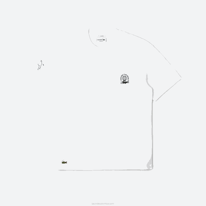 hombres Lacoste 6F24224 blanco 001 camiseta de corte holgado en punto de algodón orgánico