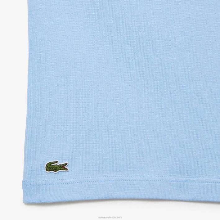 hombres Lacoste 6F24225 hbp azul camiseta de corte holgado en punto de algodón orgánico