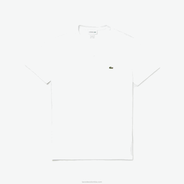 hombres Lacoste 6F2440 blanco 001 playera de punto de algodón pima con cuello en V