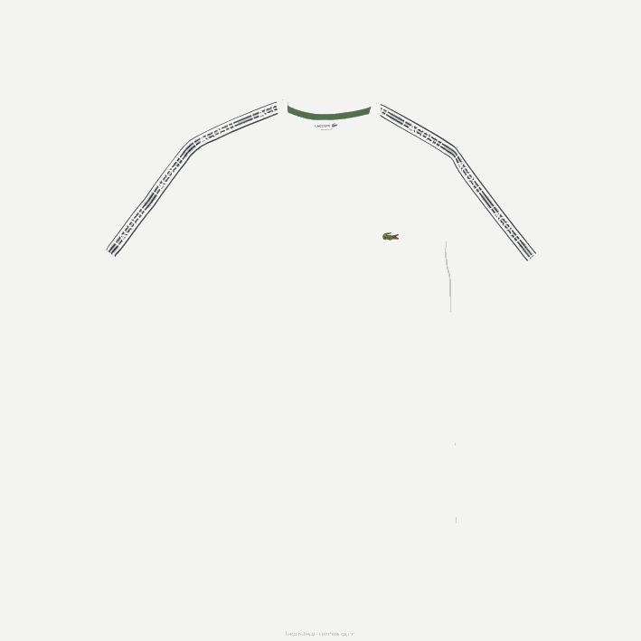 hombres Lacoste 6F2446 blanco 001 playera regular fit con rayas del logo
