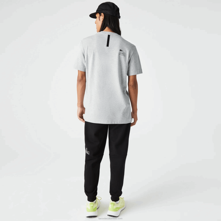 hombres Lacoste 6F24561 lomo gris cca playera de piqué regular fit con logo