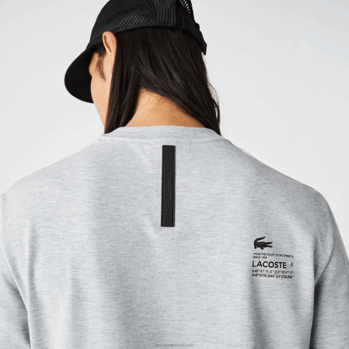 hombres Lacoste 6F24561 lomo gris cca playera de piqué regular fit con logo