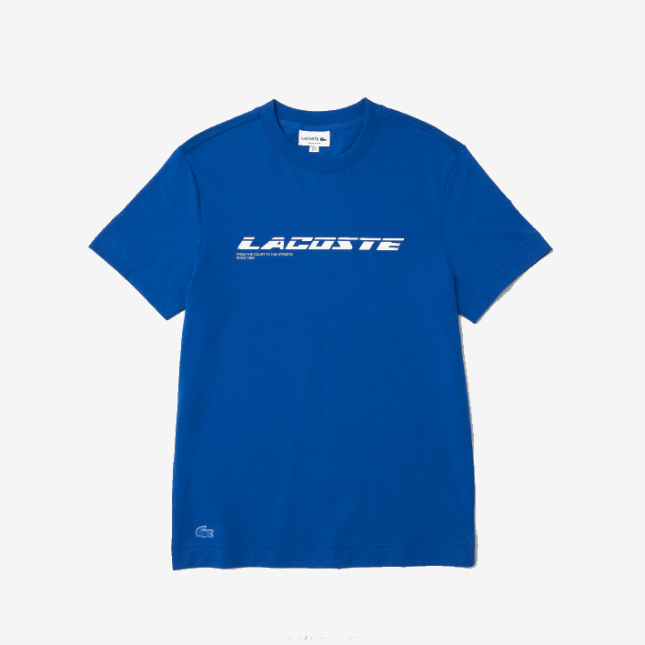 hombres Lacoste 6F24562 azul k1q playera de piqué regular fit con logo