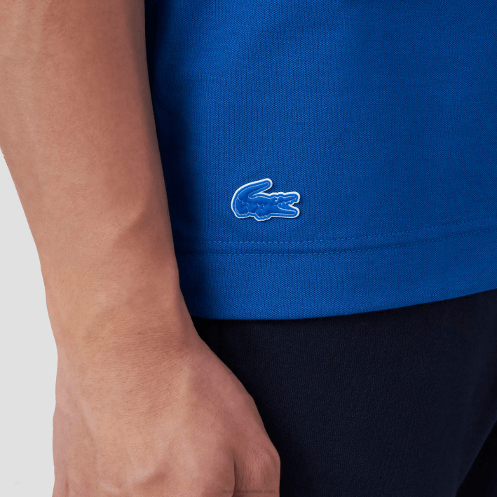 hombres Lacoste 6F24562 azul k1q playera de piqué regular fit con logo