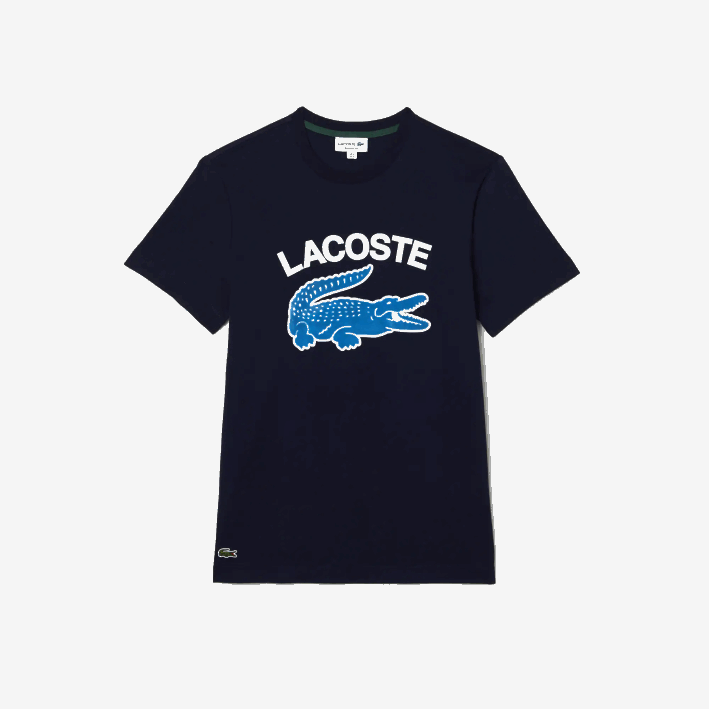 hombres Lacoste 6F24571 azul marino 166 camiseta regular fit con estampado de cocodrilo xl