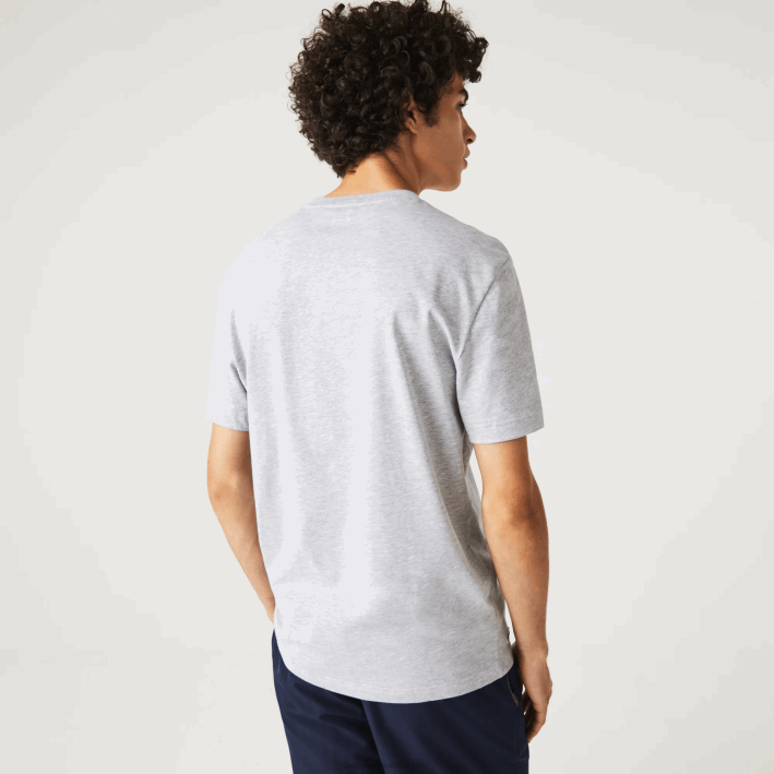 hombres Lacoste 6F24572 lomo gris cca camiseta regular fit con estampado de cocodrilo xl