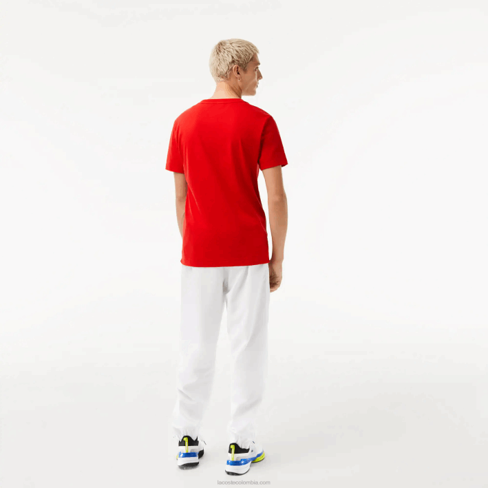 hombres Lacoste 6F24604 rojo 240 playera estampada sport x novak djokovic