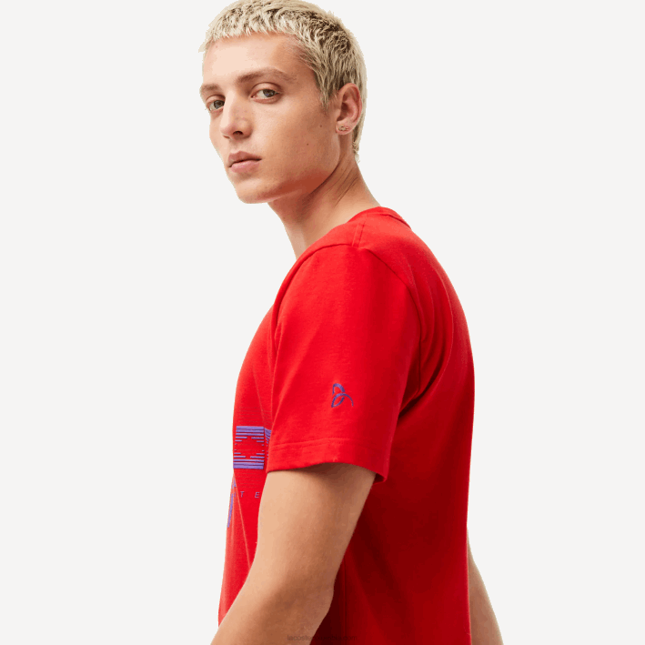 hombres Lacoste 6F24604 rojo 240 playera estampada sport x novak djokovic
