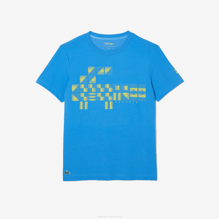 hombres Lacoste 6F24605 azul 4xa playera estampada sport x novak djokovic