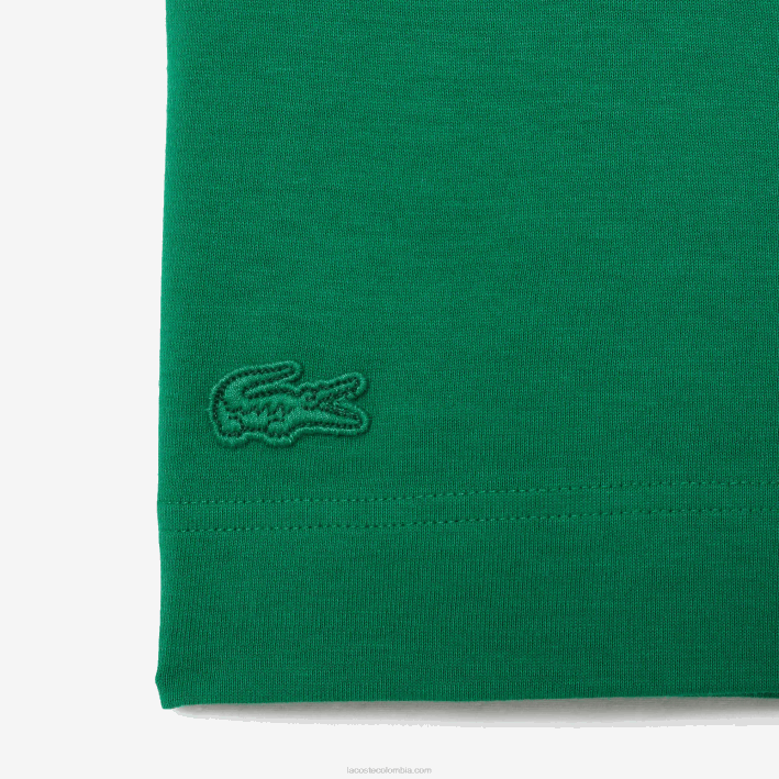 hombres Lacoste 6F24616 ldm verde camiseta oversize con cocodrilo