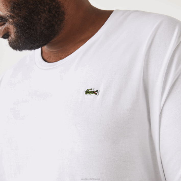 hombres Lacoste 6F24651 blanco 001 camiseta xl regular fit de punto de algodón pima
