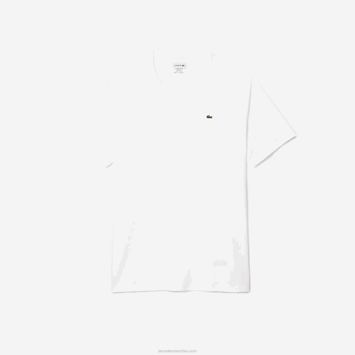 hombres Lacoste 6F24651 blanco 001 camiseta xl regular fit de punto de algodón pima