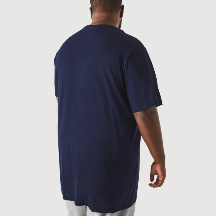 hombres Lacoste 6F24653 azul marino 166 camiseta xl regular fit de punto de algodón pima