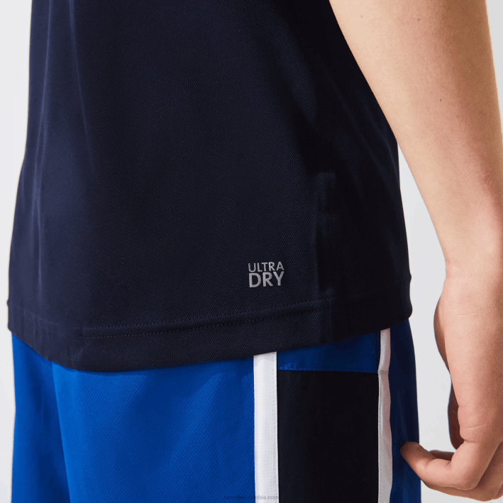 hombres Lacoste 6F24670 azul marino 166 camiseta sport piqué transpirable