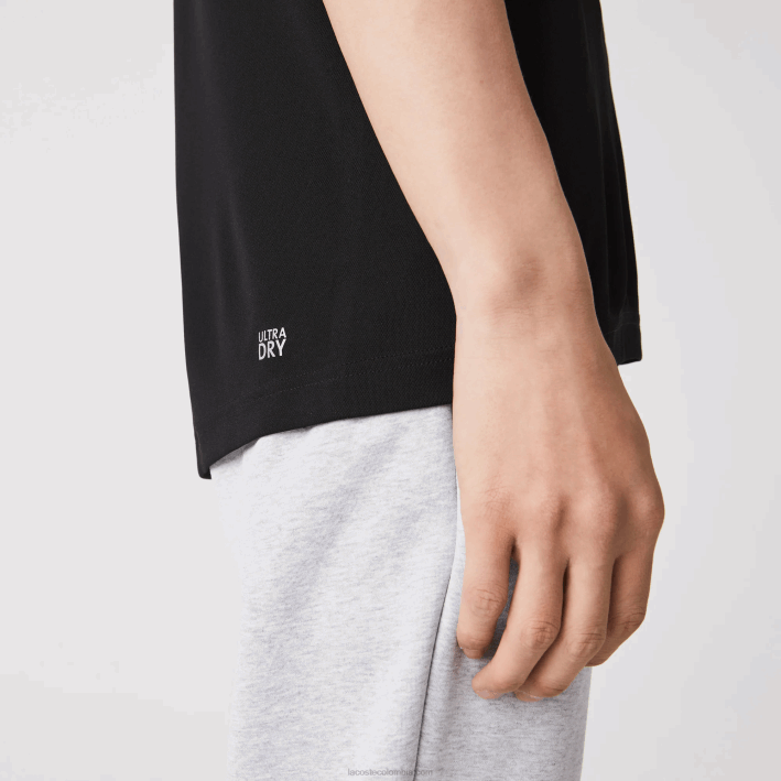 hombres Lacoste 6F24672 negro 031 camiseta sport piqué transpirable