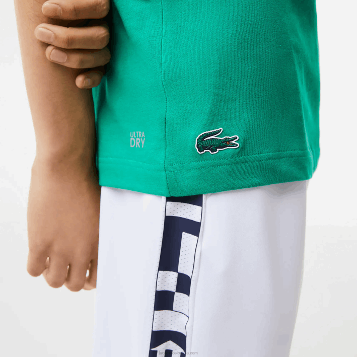 hombres Lacoste 6F24683 verde hd2 camiseta de tenis sport con estampado de cocodrilo