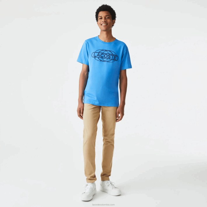 hombres Lacoste 6F24696 azul 4xa camiseta deportiva de punto orgánico