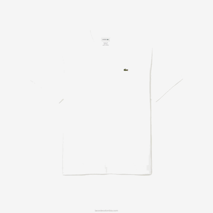 hombres Lacoste 6F24715 blanco 001 playera con cuello en V