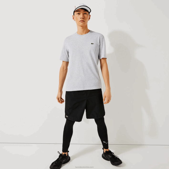 hombres Lacoste 6F24718 lomo gris cca camiseta deportiva transpirable
