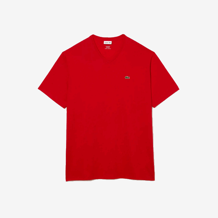 hombres Lacoste 6F24733 rojo 240 playera con cuello en V