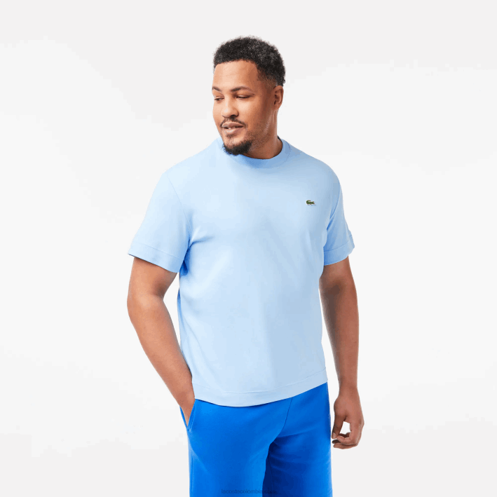 hombres Lacoste 6F24735 hbp azul camiseta de algodón orgánico con cuello redondo