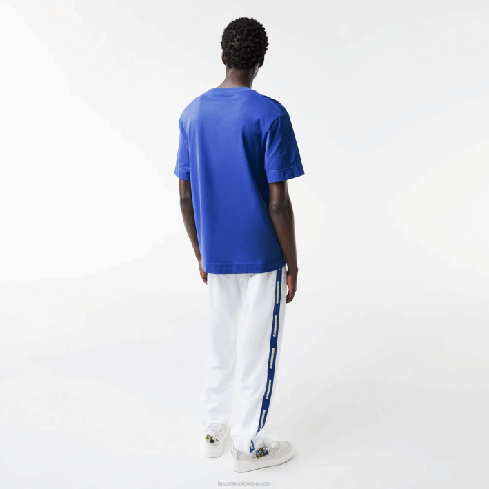 hombres Lacoste 6F24742 azul k1q camiseta de corte holgado con efecto de cómic