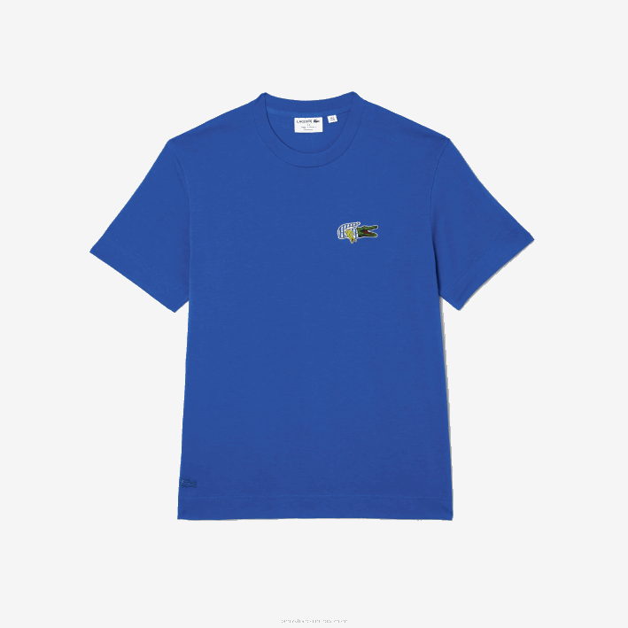 hombres Lacoste 6F24742 azul k1q camiseta de corte holgado con efecto de cómic