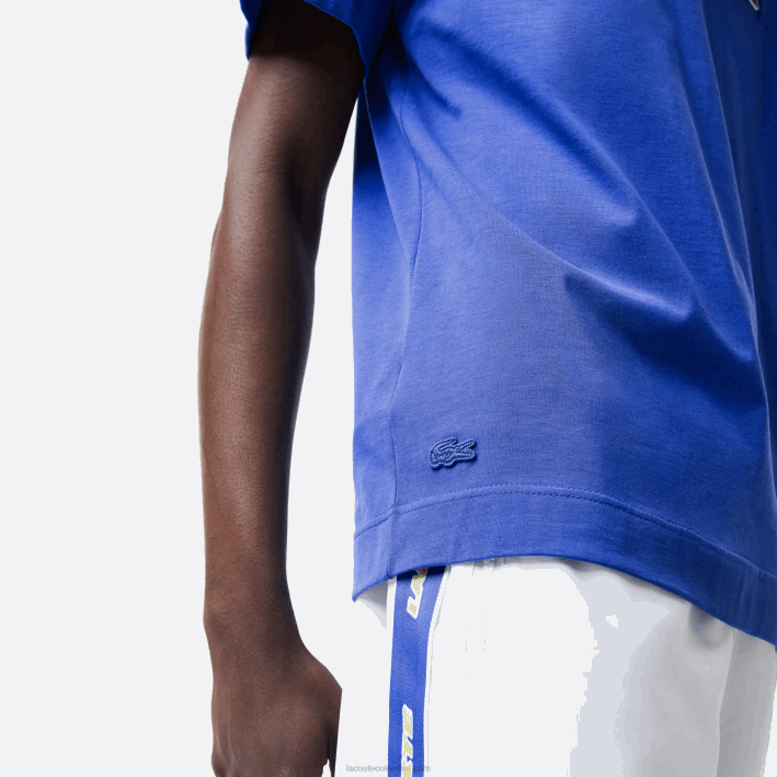 hombres Lacoste 6F24742 azul k1q camiseta de corte holgado con efecto de cómic