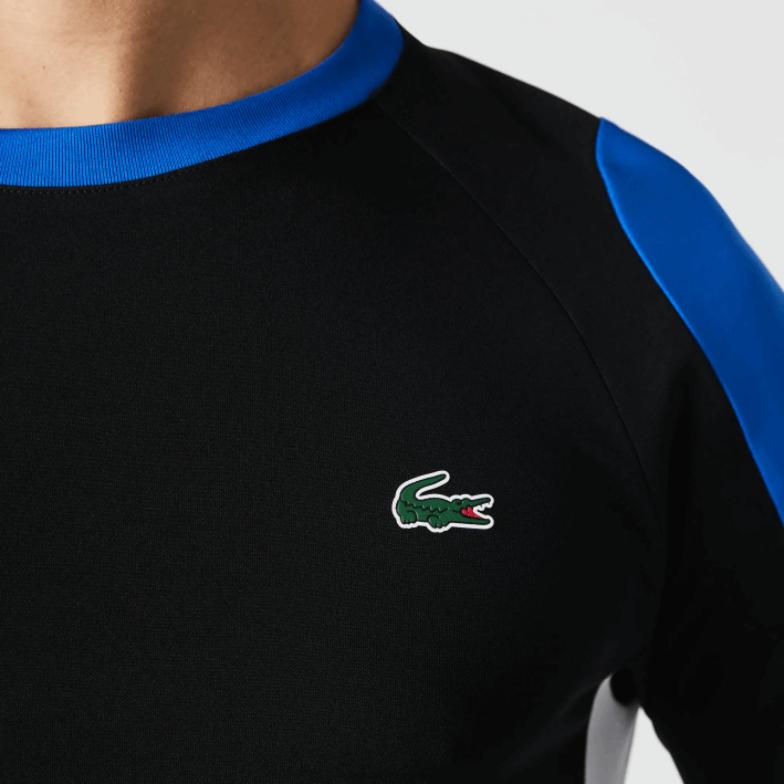 hombres Lacoste 6F24753 negro azul blanco zfz camiseta deportiva de tenis