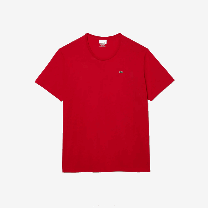 hombres Lacoste 6F24756 rojo 240 camiseta de jersey de algodón con cuello redondo xl