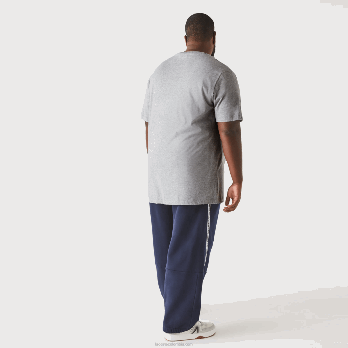 hombres Lacoste 6F24757 lomo gris cca camiseta de jersey de algodón con cuello redondo xl