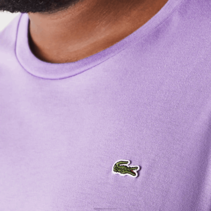 hombres Lacoste 6F24829 púrpura gfu camiseta de jersey de algodón con cuello redondo xl