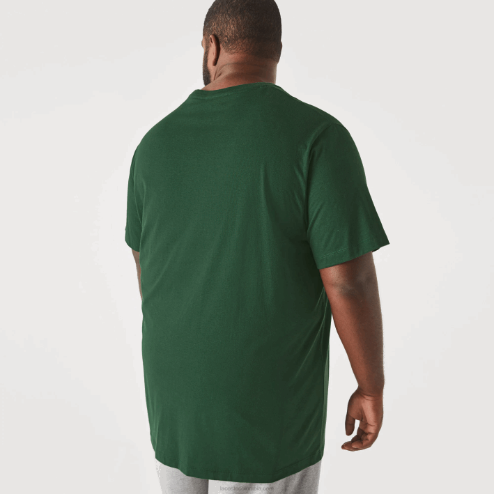 hombres Lacoste 6F24832 verde 132 camiseta de jersey de algodón con cuello redondo xl