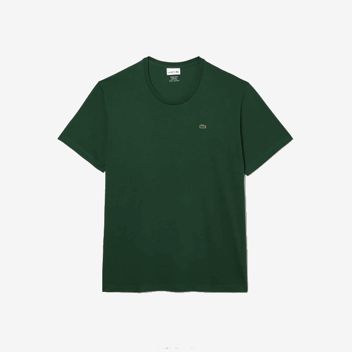 hombres Lacoste 6F24832 verde 132 camiseta de jersey de algodón con cuello redondo xl
