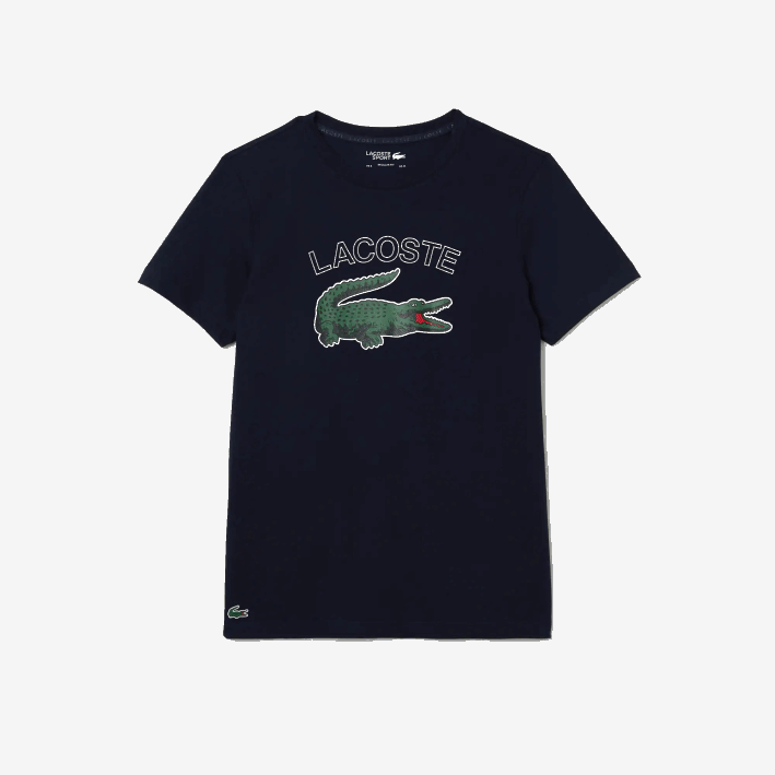 hombres Lacoste 6F24840 azul marino 166 camiseta sport con estampado de cocodrilo