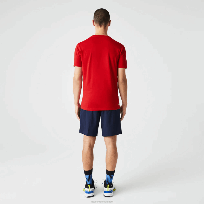 hombres Lacoste 6F24841 rojo 240 camiseta sport con estampado de cocodrilo