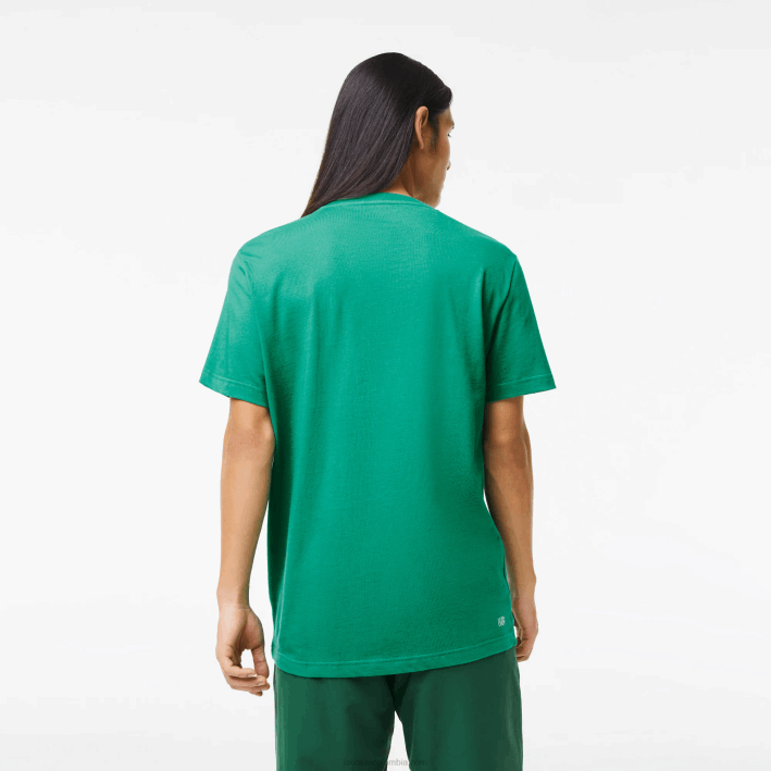 hombres Lacoste 6F24842 verde hd2 camiseta sport con estampado de cocodrilo