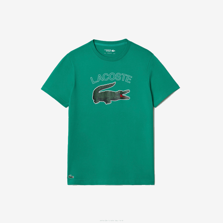 hombres Lacoste 6F24842 verde hd2 camiseta sport con estampado de cocodrilo