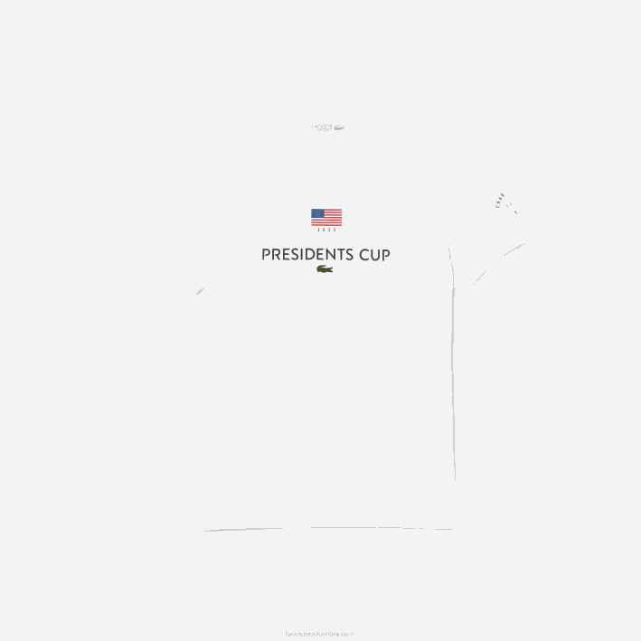 hombres Lacoste 6F24861 blanco 001 camiseta de la bandera americana del deporte de la copa de los presidentes