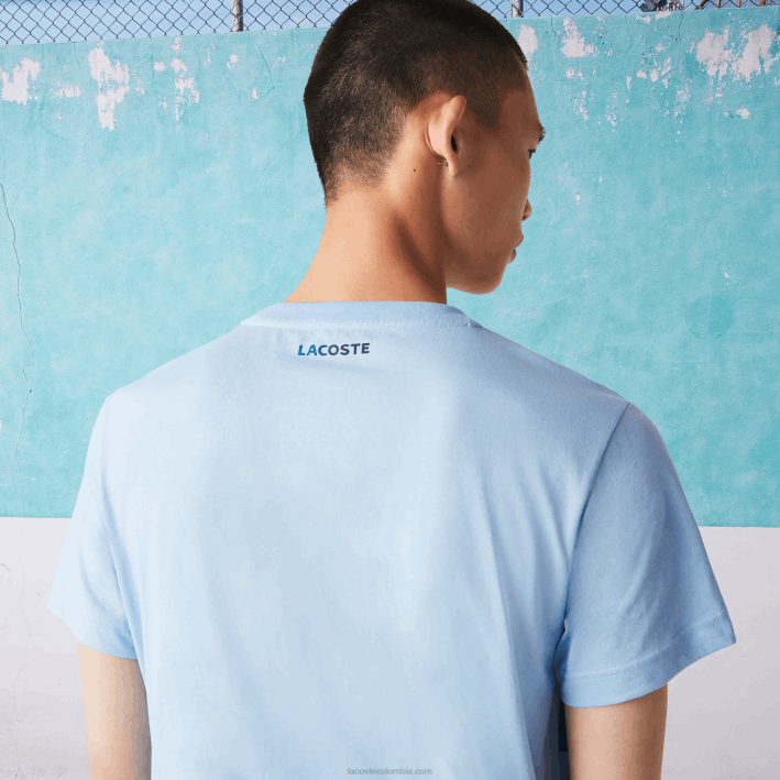hombres Lacoste 6F24872 hbp azul camiseta sport novak djokovic croco algodón orgánico