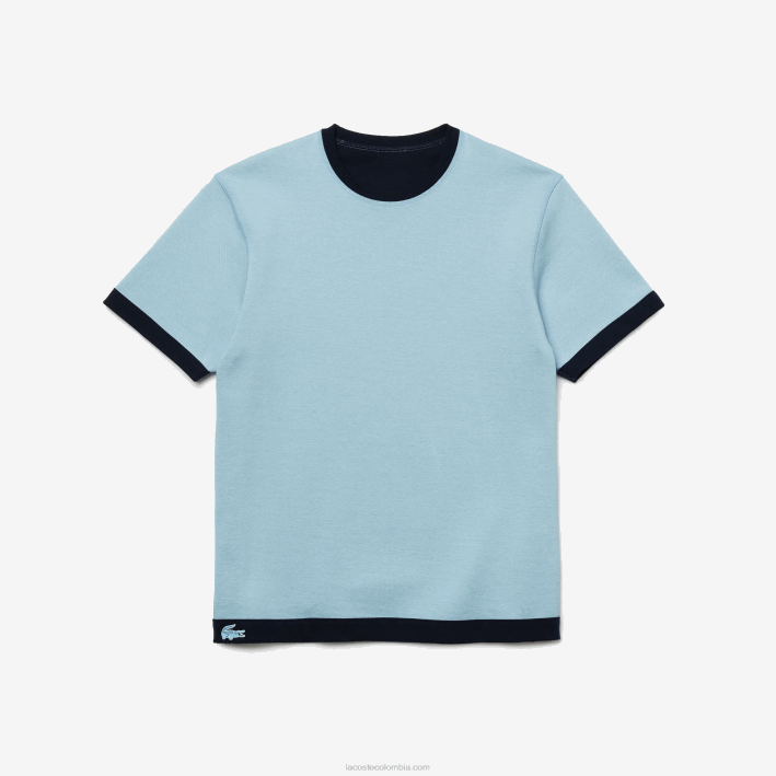 hombres Lacoste 6F24918 azul marino ge5 camiseta reversible de piqué de mezcla de algodón
