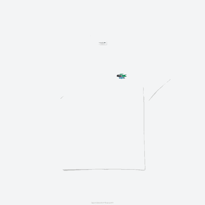 hombres Lacoste 6F24919 blanco 001 camiseta de algodón orgánico con cuello redondo y cocodrilos de colores