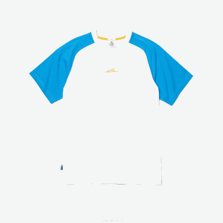 hombres Lacoste 6F24941 blanco azul amarillo d1q camiseta de algodón vivo