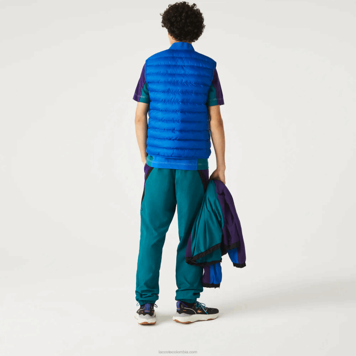 hombres Lacoste 6F241251 k1q azul chaleco acolchado repelente al agua