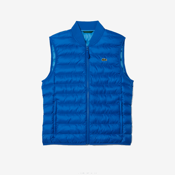 hombres Lacoste 6F241251 k1q azul chaleco acolchado repelente al agua
